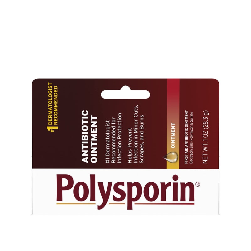 Polysporin Polysporin First Aid Topical Antibiotic Skin Ointment With Bacitracin Zinc Polymyxin B Sulfate For Infection Protection Wound Care NeomycinFree Travel Size 1 oz