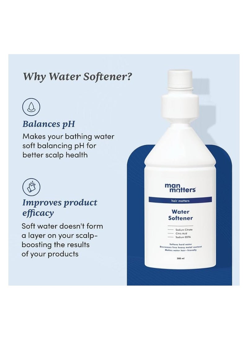 Man Matters - Man Matters Water Softener 500ml | Instant Hard Water Softening Agent | Reduces Hair Fall & Skin Itching | Disables Calcium & Magnesium & Maintains pH Level | Easy to Use Solution - Image 1