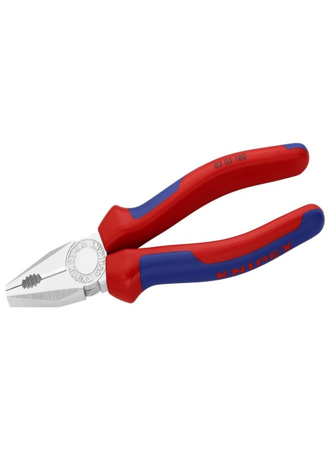 كماشة KNIPEX متعددة الاستخدامات | متينة | للأعمال الشاقة | قص | إمساك | سحب (مقبض مريح، مطلي بالكروم، 180 مم)