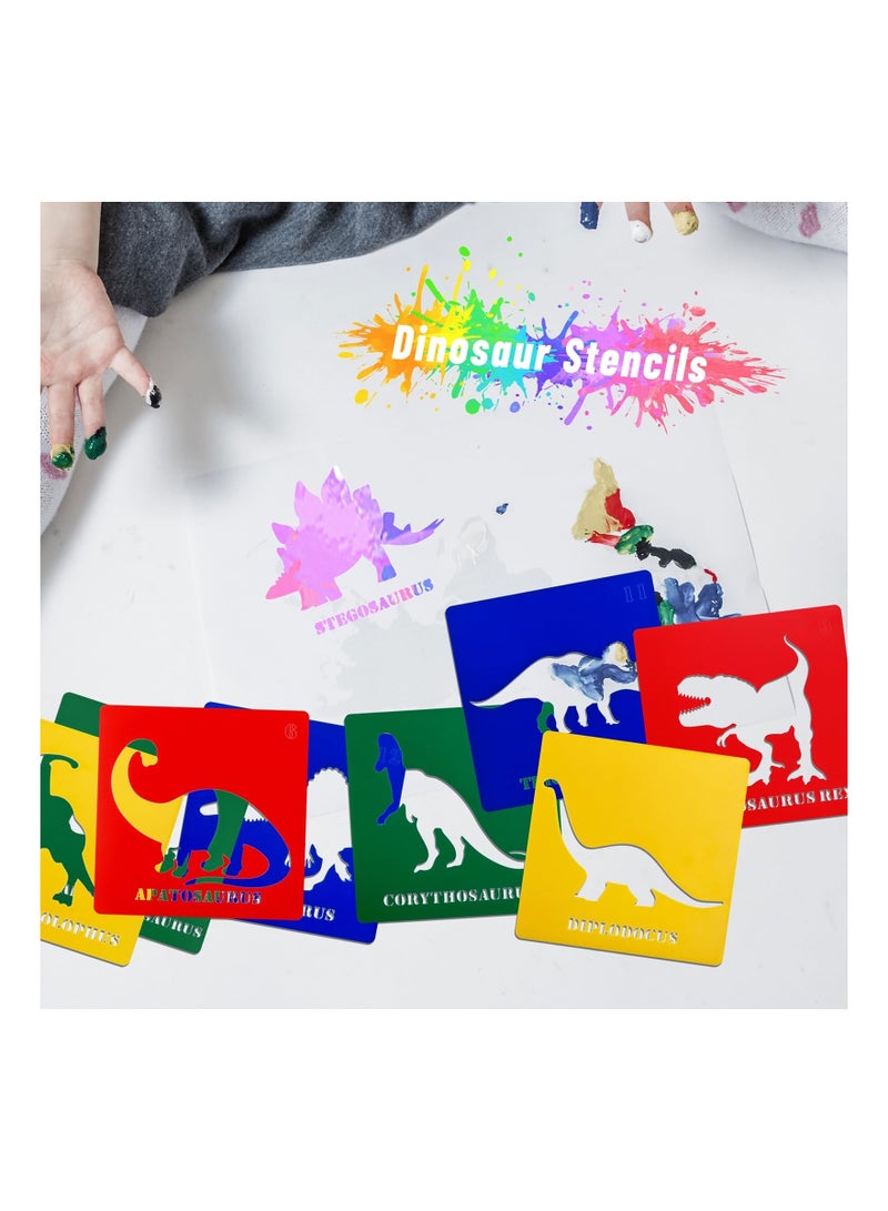 SYOSI 20 Pieces Dinosaur Stencils for Kids - Large Washable Animal Themed Templates for Painting - Promotes Creativity and Practical Skills - Ideal Gift for Children - Image 5