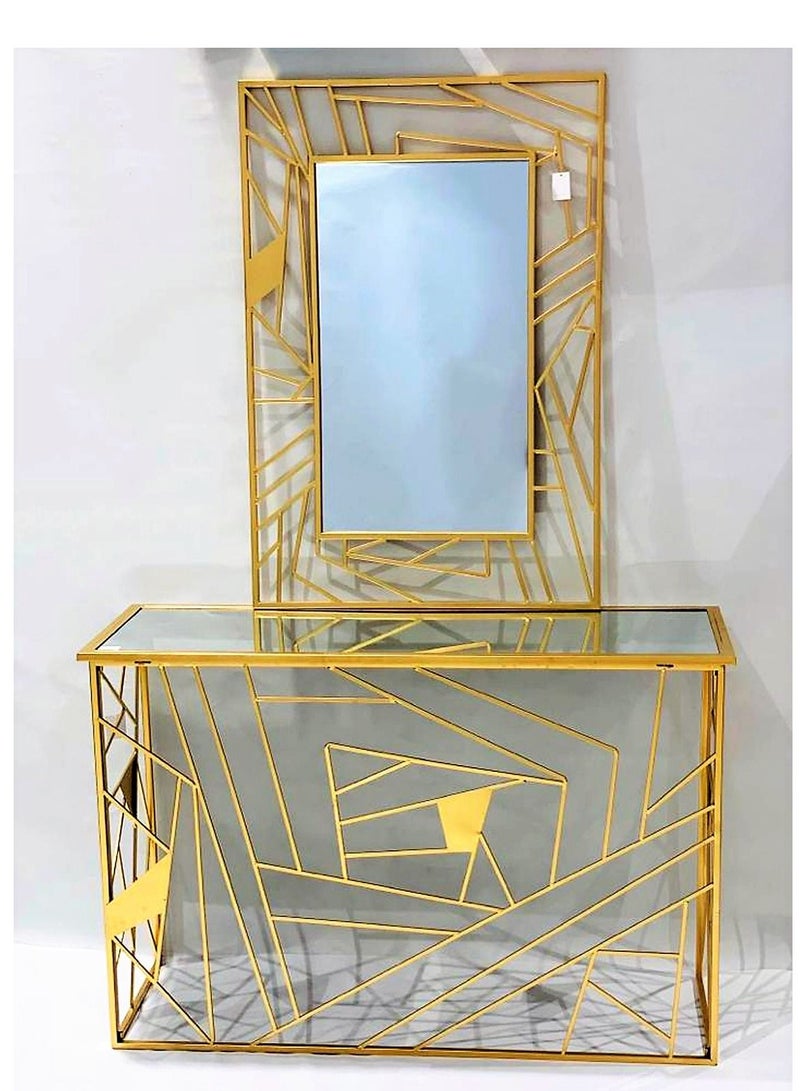 Generic Metal Dressing Table Glass Top with Mirror 120cm.  - Image 1