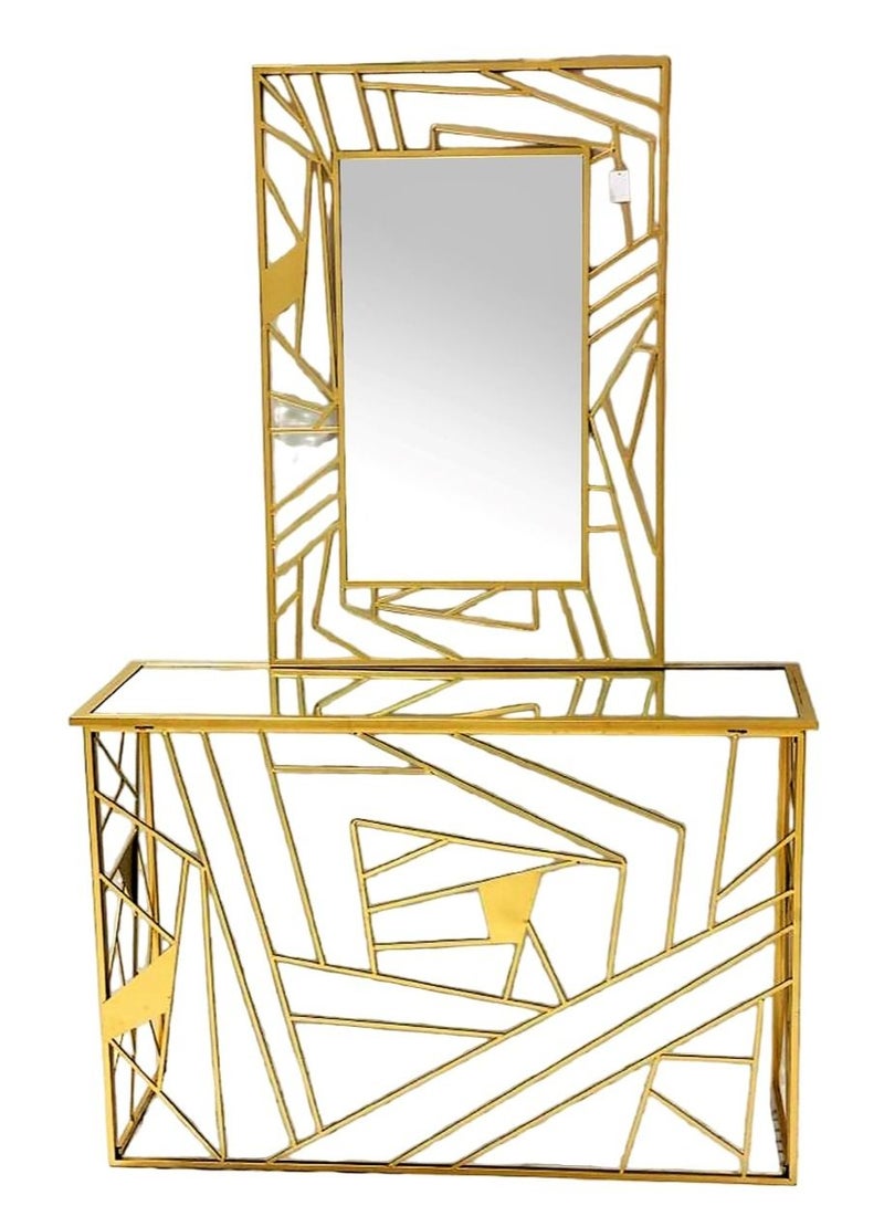 Generic Metal Dressing Table Glass Top with Mirror 120cm.  - Image 3