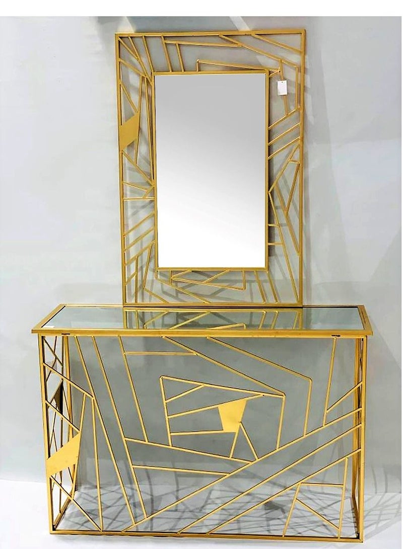 Generic Metal Dressing Table Glass Top with Mirror 120cm.  - Image 2