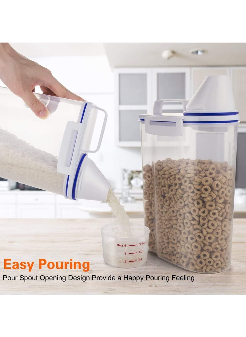 Generic 2KG Plastic Rice Storage Bin Flour Box Food Storage Container with Measuring Cup Portable Easy Grip Handle for Kitchen Dry Food(1pcs)  - Image 1