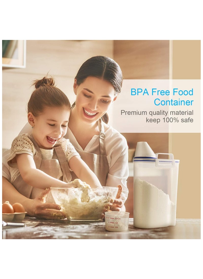 Generic 2KG Plastic Rice Storage Bin Flour Box Food Storage Container with Measuring Cup Portable Easy Grip Handle for Kitchen Dry Food(1pcs)  - Image 5