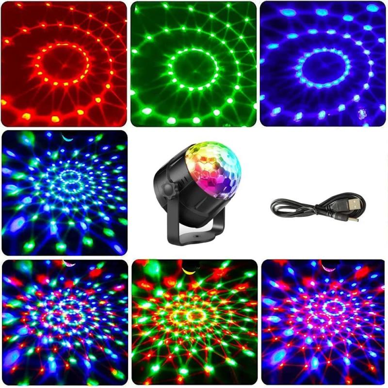 مصباح LED دوار: تأثيرات الكاميلون متعددة الألوان بقوة 1.2 واط - مصباح صغير محمول بمصدر طاقة USB مع إسقاط سماكة نجومي للحفلات المنزلية، وتزيين الساحة، وتجهيز المساحات المحيطة - Image 3