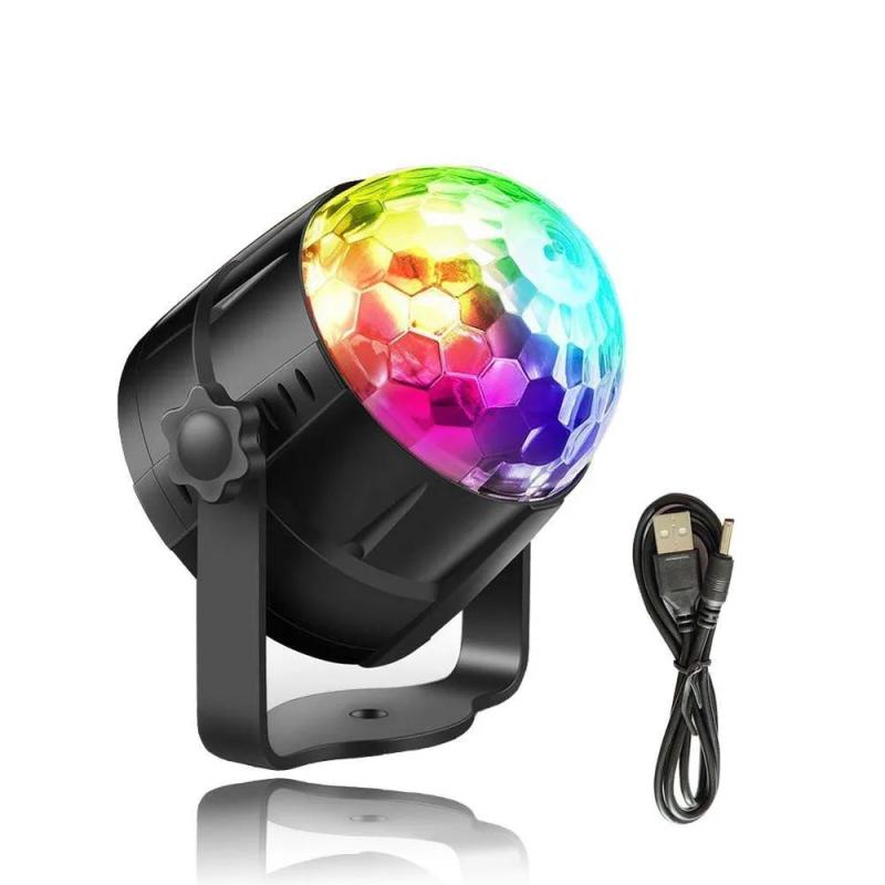 مصباح LED دوار: تأثيرات الكاميلون متعددة الألوان بقوة 1.2 واط - مصباح صغير محمول بمصدر طاقة USB مع إسقاط سماكة نجومي للحفلات المنزلية، وتزيين الساحة، وتجهيز المساحات المحيطة - Image 1