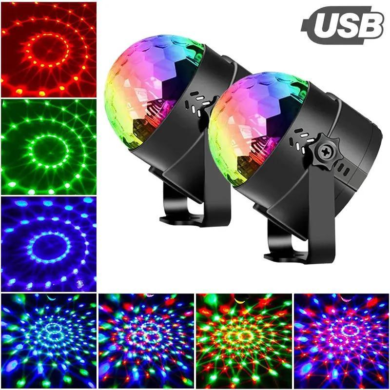 مصباح LED دوار: تأثيرات الكاميلون متعددة الألوان بقوة 1.2 واط - مصباح صغير محمول بمصدر طاقة USB مع إسقاط سماكة نجومي للحفلات المنزلية، وتزيين الساحة، وتجهيز المساحات المحيطة - Image 2