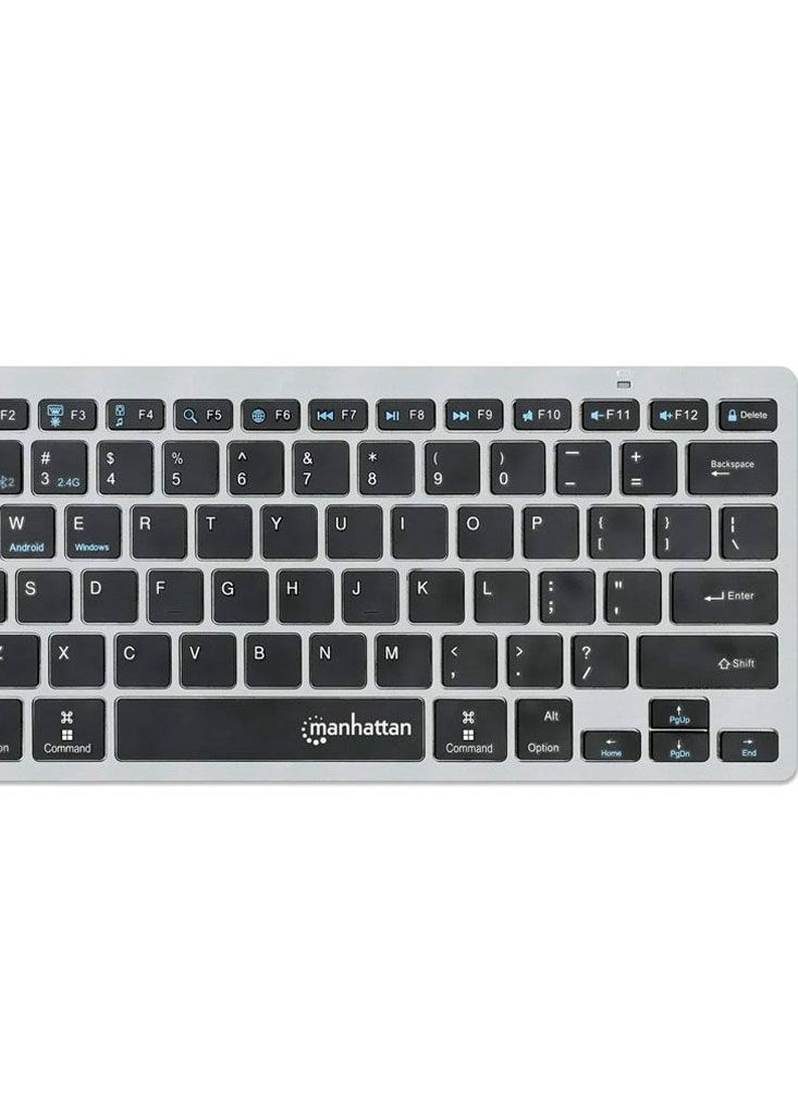 Manhattan - Manhattan Ultra Slim Dual-Mode Wireless Keyboard - 180559 - Dark Gray / Black - Image 1