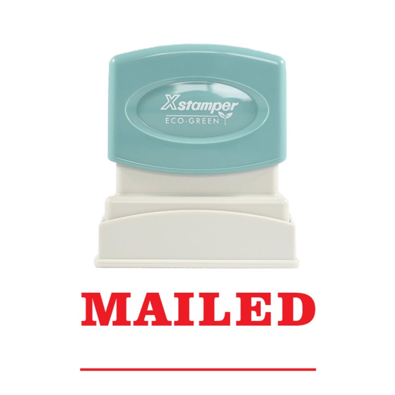 Xstamper 1218 MAILED with Space for Initial or Date, Pre Inked Laser Engraved Rubber Stamp, Red Ink, Impression Size: 1/2" x 1-5/8" - Image 2