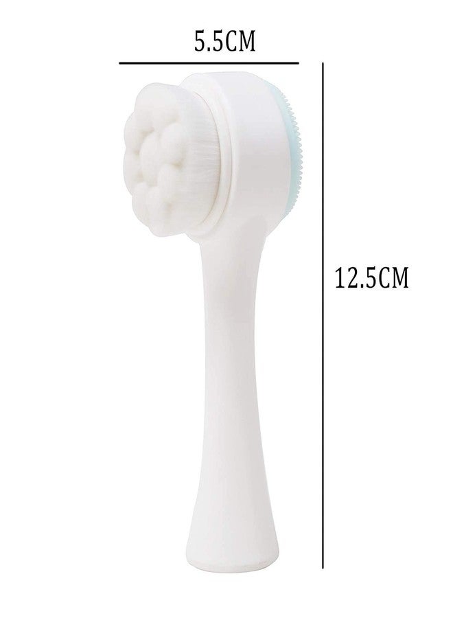 SIYANSHU 2 In 1 Face Brush - Manual Facial Cleansing Brush And Pore Cleansing Manual Dual Face Brush For Sensitive, Delicate, Dry Skin (Pack Of-1, Blue And Pink Random) - Image 3