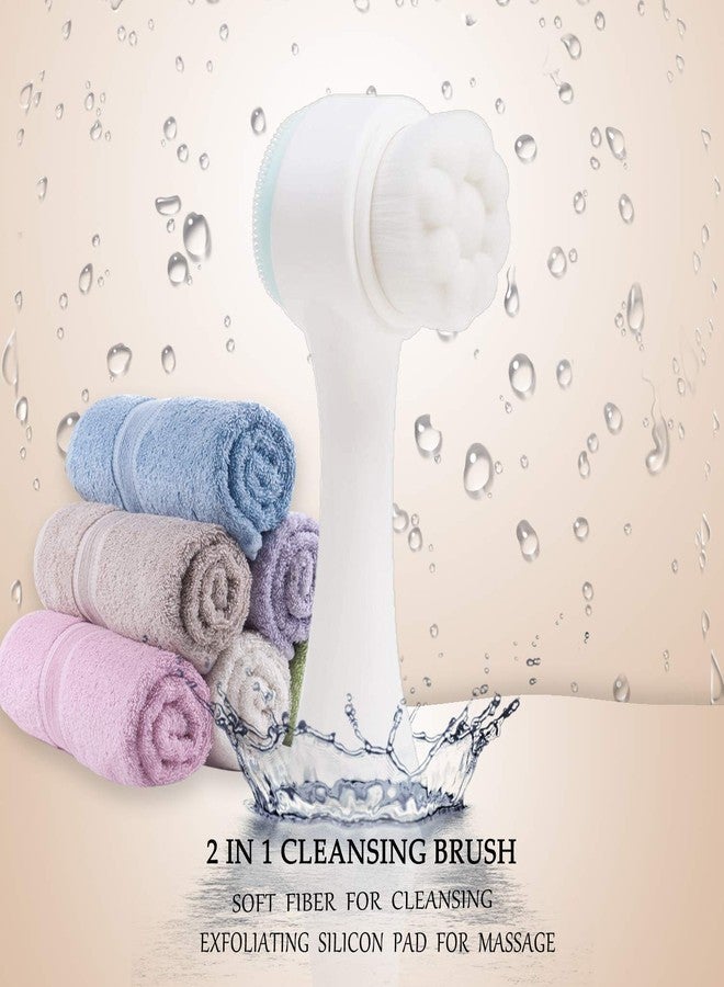 SIYANSHU 2 In 1 Face Brush - Manual Facial Cleansing Brush And Pore Cleansing Manual Dual Face Brush For Sensitive, Delicate, Dry Skin (Pack Of-1, Blue And Pink Random) - Image 4