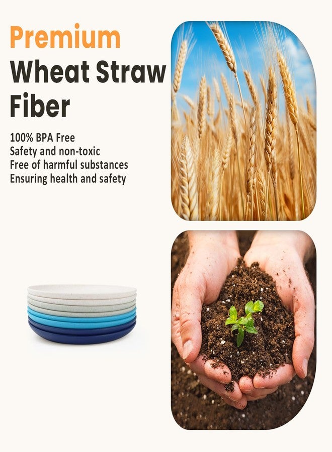 Homienly Wheat Straw Mini Plates | For Dessert, Appetizer, Breakfast & Snacks | Long-lasting Plastic Plates & Salad Plates Collection -8-Pack Small Plate Set -Island Series - Image 2