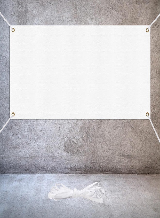 Luktastic Blank Banner, Large White Polyester Oxford Cloth Sublimation Blank Banners with Hanging Rope For Outdoor Wall, DIY Banner Kit Decoration for Business Graduation Birthday Party 2 × 6ft, I Pack - Image 1