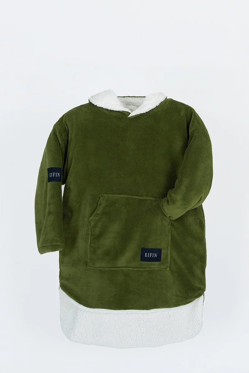 EIFIN Eıfın Children's Double Layer Welsoft Oversize Wearable Blanket Poncho Unisex Hooded Sweatshirt