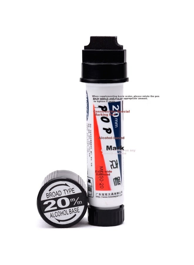 Baoke 20Mm Black Pop Marker Pen, Poster Advertising Drawing Pen, Colored Marker Pen, 2-Pack, Mk850-20 - Image 1