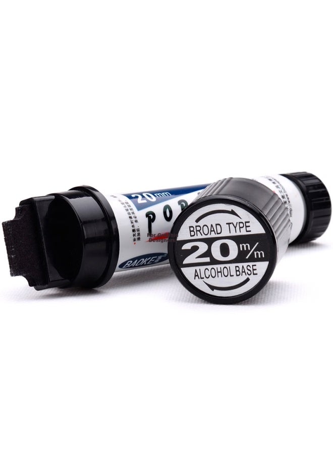 Baoke 20Mm Black Pop Marker Pen, Poster Advertising Drawing Pen, Colored Marker Pen, 2-Pack, Mk850-20 - Image 3