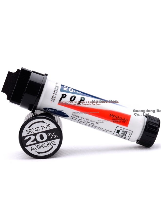 Baoke 20Mm Black Pop Marker Pen, Poster Advertising Drawing Pen, Colored Marker Pen, 2-Pack, Mk850-20 - Image 2