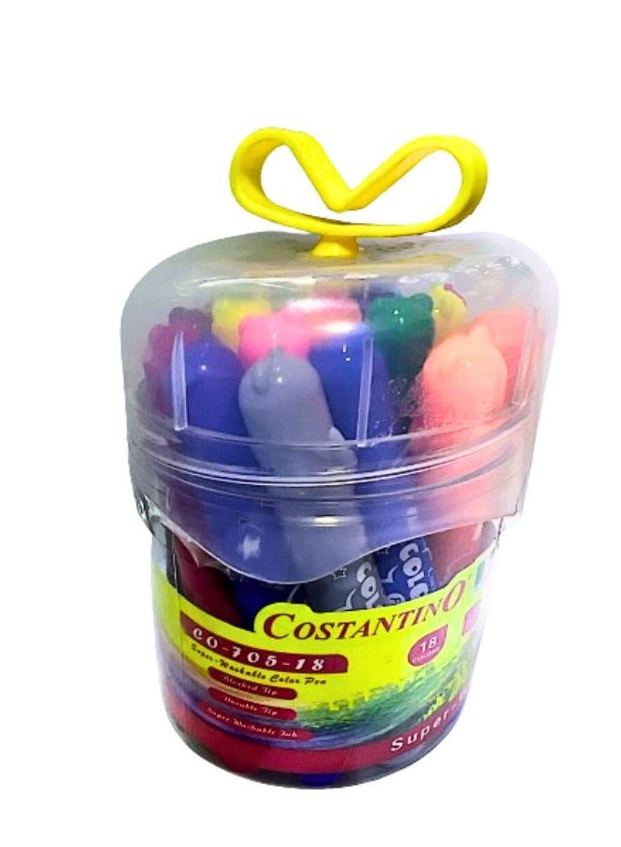 COSTANTINO 18-Pieces Super Washable Color Pen Multicolor - Image 1
