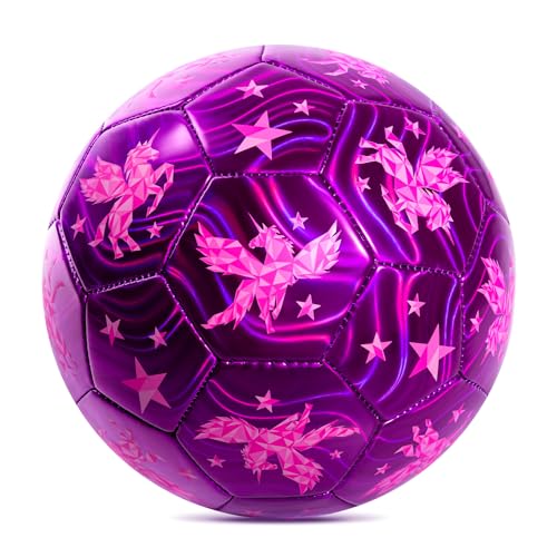 INPODAK Soccer Ball Size 3 Size 2 for Toddlers Kids 1-3 3-8, 1 or 2 Pack Cartoon Small Dinosaur Unicorn Soccer Ball Gifts for Girls Boys, Indoor Outdoor Sports Play Toys Birthday Gifts with Pump - Image 1
