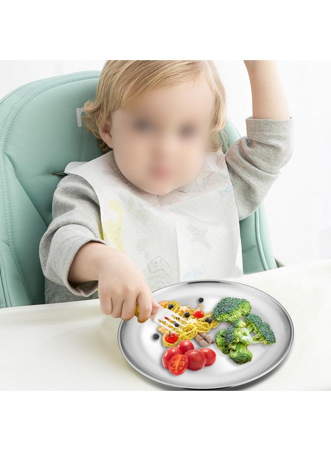 HaWare 18/8 Stainless Steel Plates, 6-Piece Metal 304 Dinner Dishes for Kids Children Toddlers, 9 Inch Feeding Serving Camping Plates, Reusable and Dishwasher Safe - Image 4