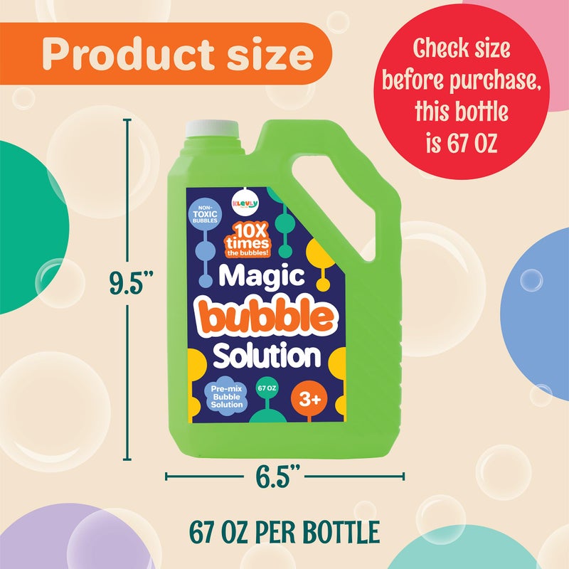 Klevly Iridescent Bubble Solution Refill 67 OZ | Non-Toxic Pre-Mix Bubble Refill Solution No Mixing or Measuring Required | Bubbles for Kids | Bubbles Bulk | Bubble Machine Solution | Giant Bubbles (67 OZ) - Image 4