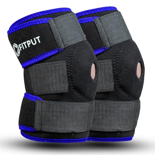 FITPUT Premium KneeCap For Women (1 Pair) Breathable Knee Caps For Women For Pain Relief Knee Cap For Men Sports Gym Knee Cap For Men Pain Relief (Blue/Black) - Image 1