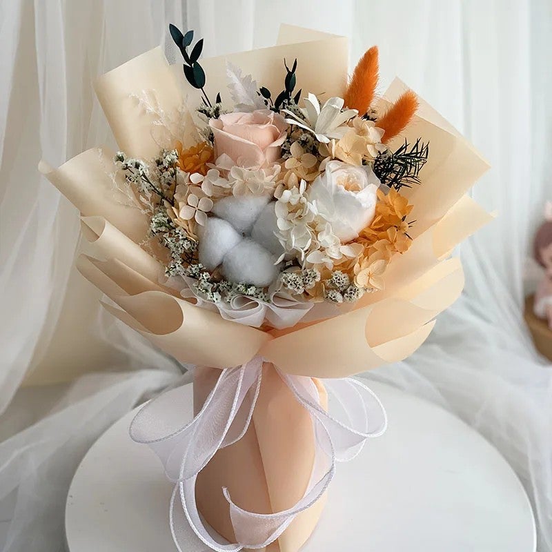 Bluejw High Quality Real Natural Dried Flower Bouquet – Preserved Rose Bouquet with Dried Plants for Teacher Appreciation Day, Graduation Gift & Home Decor - Image 3
