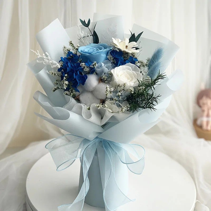 Bluejw High Quality Real Natural Dried Flower Bouquet – Preserved Rose Bouquet with Dried Plants for Teacher Appreciation Day, Graduation Gift & Home Decor - Image 4