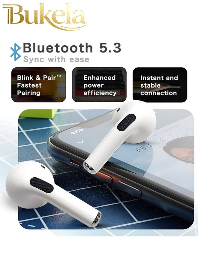 Bukela Wireless Earbuds, Bluetooth 5.3 Headphones in Ear with Mic, Stereo Bass, Sports Earphones for Android iOS - Image 3
