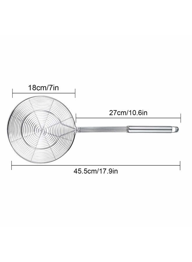 Swify Spider Strainer Skimmer, Stainless Steel Asian Strainer Ladle Frying Spoon with Handle for Kitchen Deep Fryer, Pasta, Spaghetti, Noodle, 7 Inch - Image 5