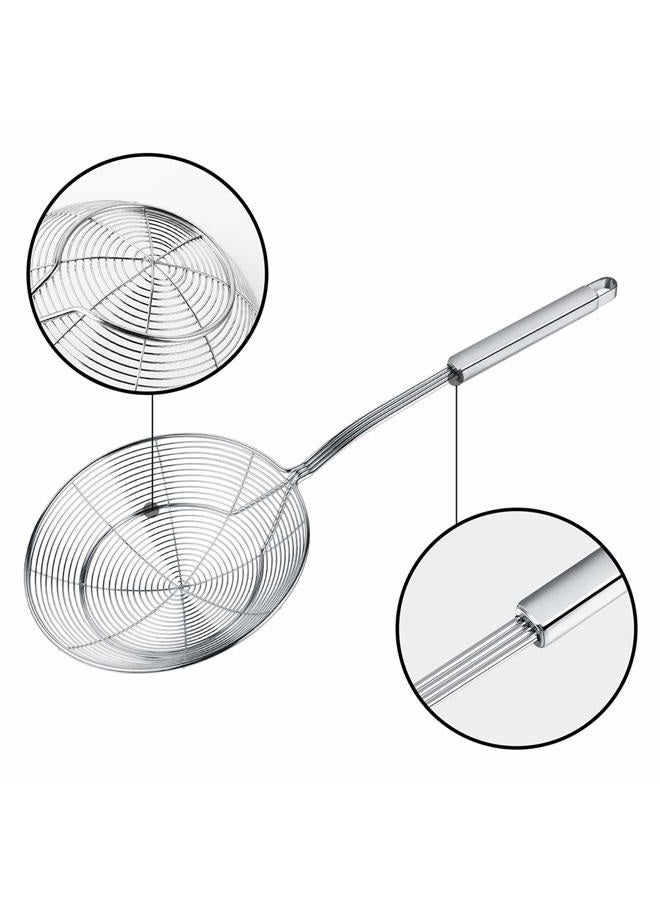 Swify Spider Strainer Skimmer, Stainless Steel Asian Strainer Ladle Frying Spoon with Handle for Kitchen Deep Fryer, Pasta, Spaghetti, Noodle, 7 Inch - Image 3