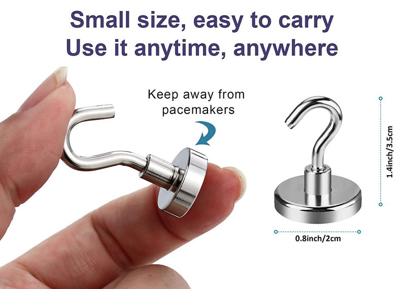 FRENYEAR Heavy Duty Neodymium Magnetic Hooks for MultiPurpose HangingCruise Grill Towel Keys Masks Indoor Hanging Home Kitchen Workplace Office School and Garage etc Pack of 2 - Image 4