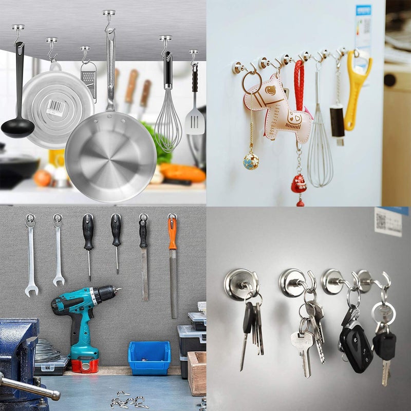 FRENYEAR Heavy Duty Neodymium Magnetic Hooks for MultiPurpose HangingCruise Grill Towel Keys Masks Indoor Hanging Home Kitchen Workplace Office School and Garage etc Pack of 2 - Image 5
