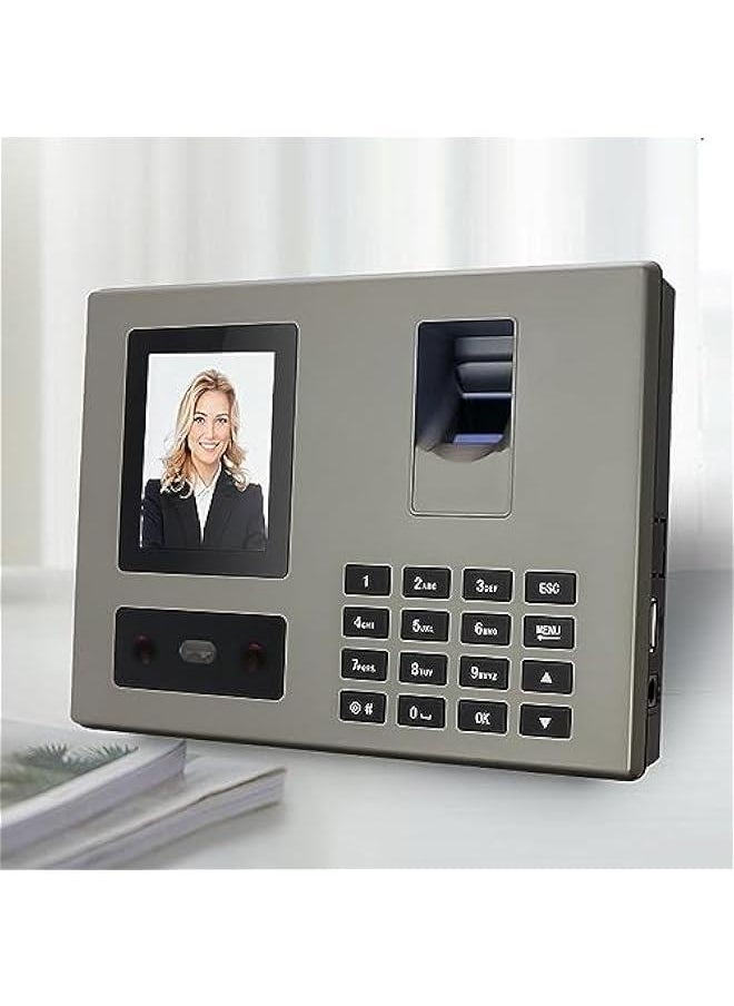 Generic - Fingerprint Time Clock, Face Biometric Fingerprint Password Attendance Machine for Employees Small Business with TFT LCD Screen, Up to 1500 Users (US Plug) - Image 1