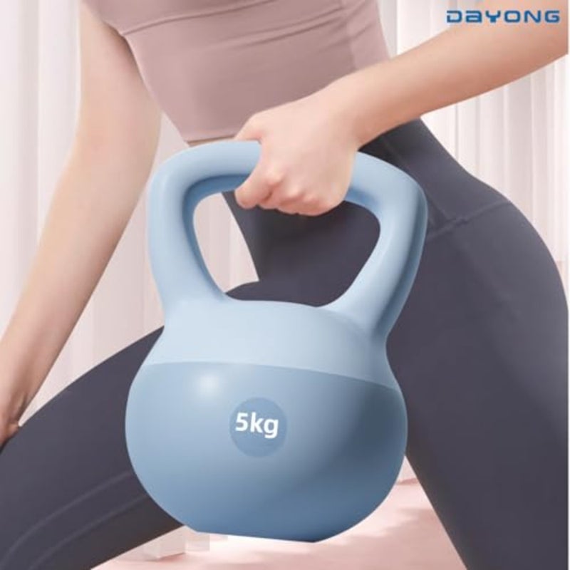 Fitness training: PVC kettlebell in black, durable soft-touch material for squat, weightlifting, core and full-body workouts - Image 4