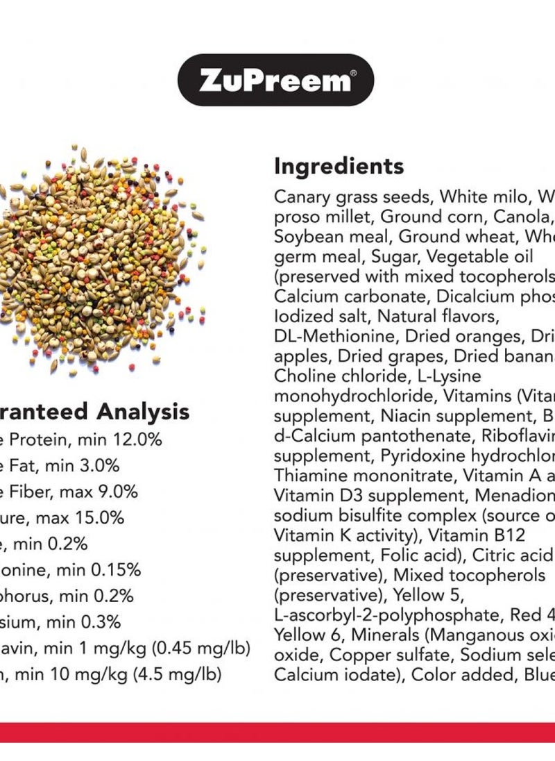 ZuPreem Sensible Seed Bird Food for Small Birds, 2 lb - Premium Blend of Seeds and FruitBlend Pellets for Parakeets, Budgies, Parrotlets, Canaries, Finches - pzsku/Z1A6FBCF1E6C327F803FEZ/45/_/1733978604/97d3c4d1-0489-454c-85fd-6eb4122f9564