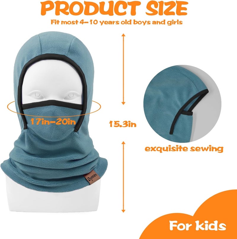 Dymex Kids Balaclava Ski Mask Winter Face Mask for Boys Girls Windproof Neck Warmer Gaiter Fleece Hood Face Cover for Cold Weather - Image 4