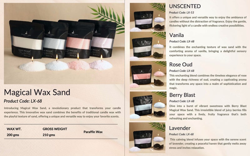 PROSPERRO LUMO by Parkash Candles Non Toxic Luxury Powder Candles jar Candles - Refillable Sand Wax with 20 Wicks || 200 Gram || Candle Making || Home Decor (Berry Blast) - Image 3