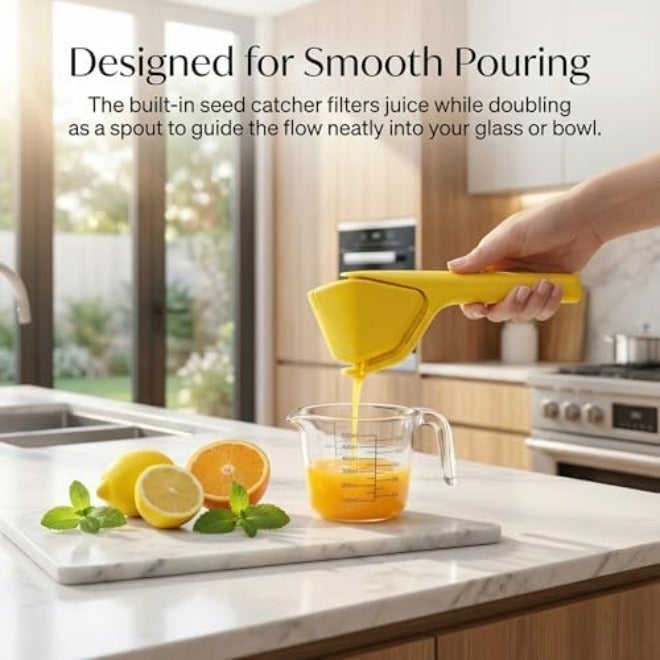 Circuit Green Folding Lemon Squeezer, Manual Citrus & Lime Juicer with Built-In Strainer, Easy Two-Hand Press, Space-Saving Flat Design, Handheld Kitchen Tool (1-Pack) - Image 4