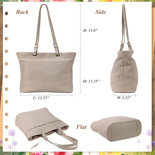 Banuce Large Capacity Leather Tote Bag for Women Shoulder Satchel Purses and Handbags Hobo Bag Grey - Image 5