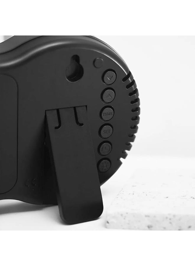 Multifunctional LED Digital Wall Clock with Remote Control - Large Display, Dual Alarm, Night Light, Daylight Saving Time, and Temperature - Wall Mounted or Freestanding (White*Blue) - Image 3