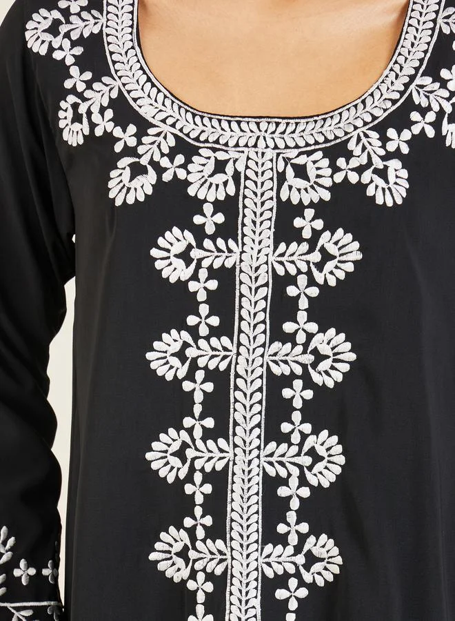 Styli Embroidered Panel A-Line Jalabiya