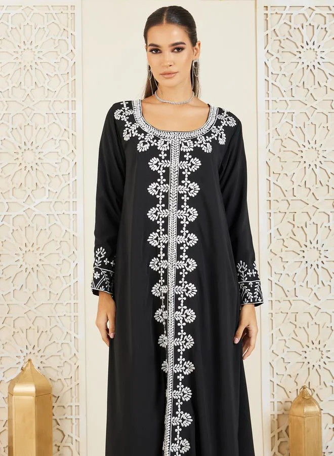 Styli Embroidered Panel A-Line Jalabiya