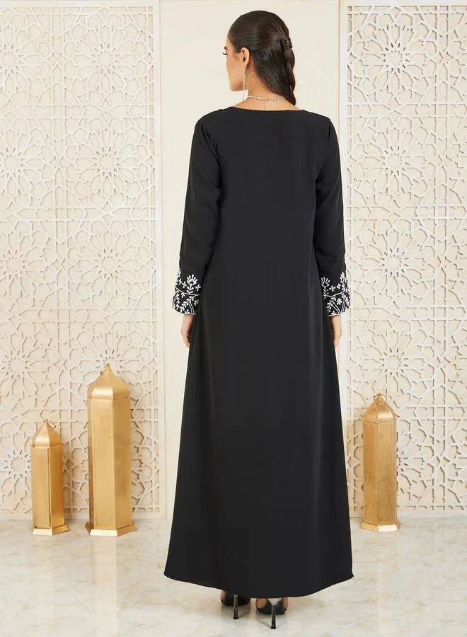 Styli Embroidered Panel A-Line Jalabiya