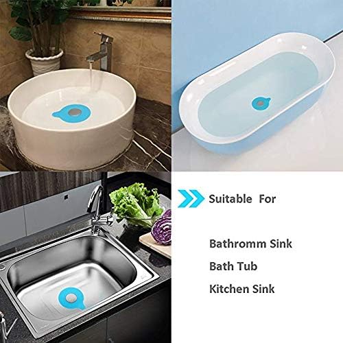 Mydio Bathtub Drain Stopper Silicone Bath Tub Drain Stopper Plug Cover,Water-Drop Design, Blue - Image 5