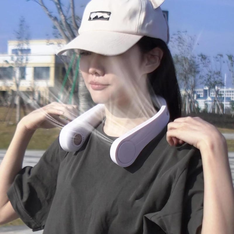 ZAMZIN Hands-Free Bladeless Neck Fan - Portable Wearable Personal Fan with Foldable Design, Long-Lasting 4000mAh Battery, 3 Speeds, USB Rechargeable - Perfect for Home, Office, Sports & Travel Comfort - Image 2