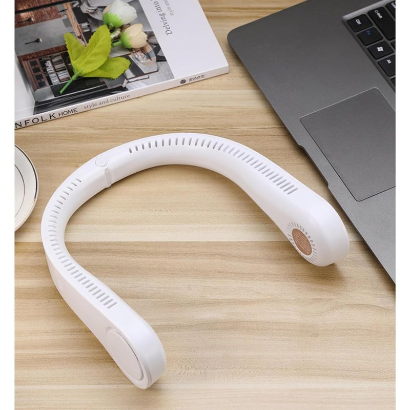 ZAMZIN Hands-Free Bladeless Neck Fan - Portable Wearable Personal Fan with Foldable Design, Long-Lasting 4000mAh Battery, 3 Speeds, USB Rechargeable - Perfect for Home, Office, Sports & Travel Comfort - Image 3