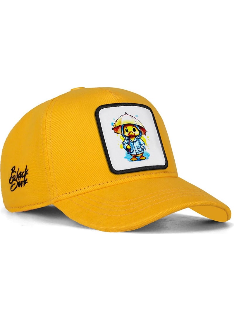 Black Börk Blackbörk V1 Baseball Kids Duck - Yellow Kids Hat (Cap) with 3 Code Logo  - Image 1