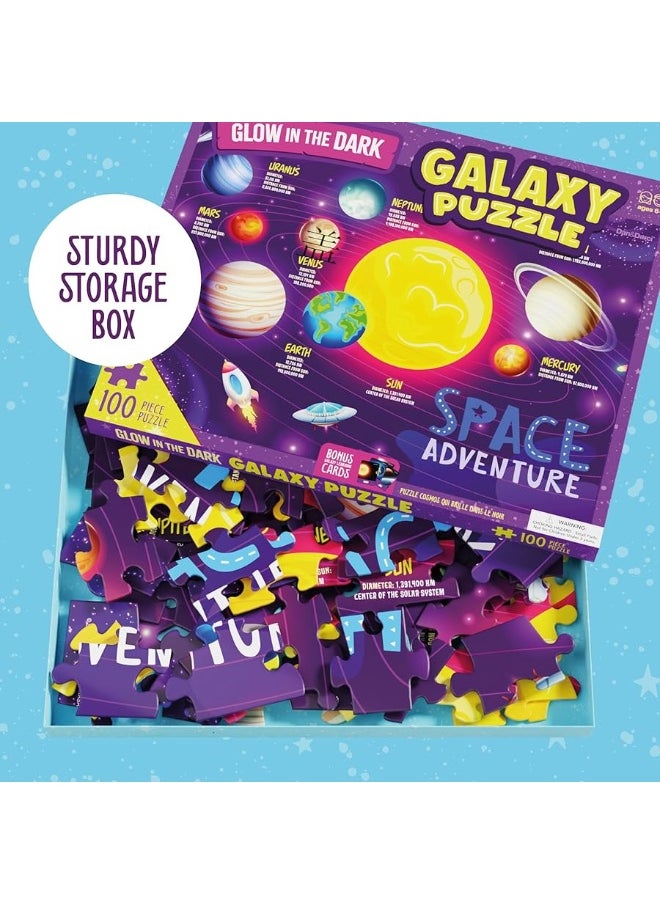 Glow in The Dark 100 Piece Galaxy Puzzle for Kids - Space Jigsaw Puzzles Toys for Boys & Girls Ages 6-8 - Christmas Birthday Gifts for Age 6 7 8 Year Old Toddler Boy Girl Gift - Planet Toys - pzsku/Z1A7037B878891C0AE453Z/45/_/1729412100/4169c242-a8b2-4fcb-a506-1a54f35771e8